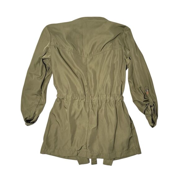 Anthropologie Jacket Size XS Olive Green Gisborne Obi Trench Anorak Coat Open - Picture 3 of 9